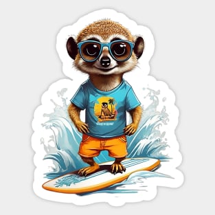 Surfer Meerkat Sticker